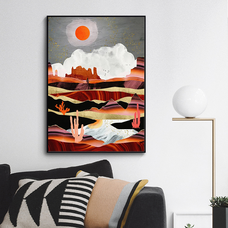 现代轻奢莫兰迪色北欧风抽象装饰画晶瓷画三联画芯高清素材图库