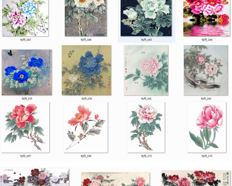 花开富贵牡丹装饰画画芯素材精选图集高清国画绘画花卉图片