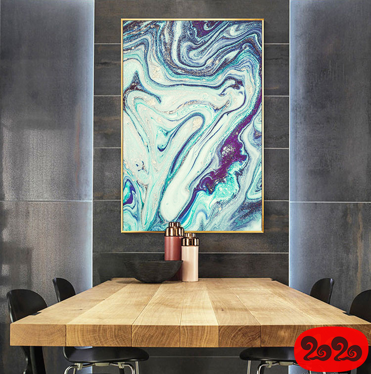 意境蓝色肌理抽象水墨山水大理石纹理背景装饰画高清图设计素材