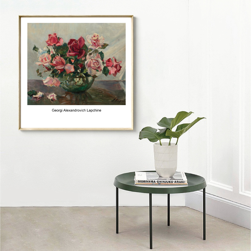 现代文艺简约花卉插画花卉油画装饰画餐厅挂画壁画打印素材图