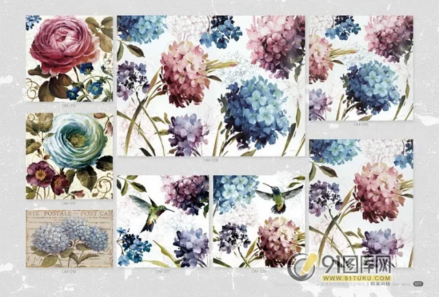 高清装饰画画芯图库第一期 北欧抽像静物建筑客厅装饰画素材