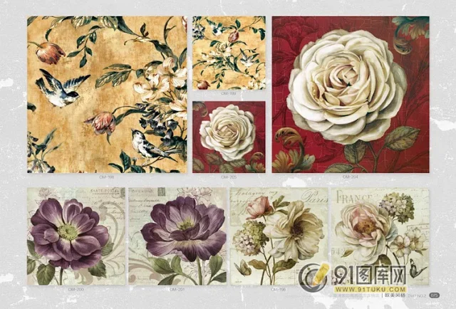 高清装饰画画芯图库第一期 北欧抽像静物建筑客厅装饰画素材