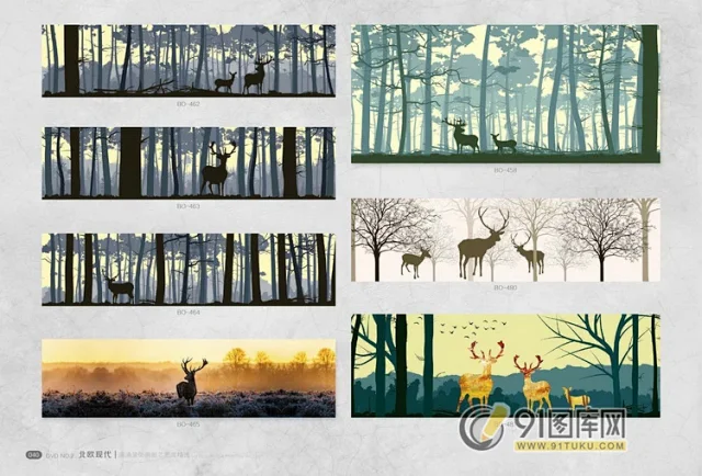 高清装饰画画芯图库第一期 北欧抽像静物建筑客厅装饰画素材