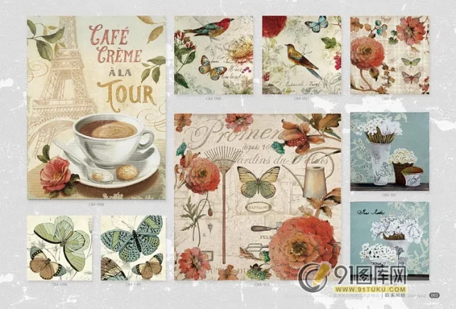 高清装饰画画芯图库第一期 北欧抽像静物建筑客厅装饰画素材