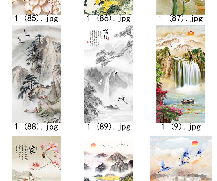 装饰画画芯素材高清新图库现代简约北欧新中式抽象玄关走廊过道