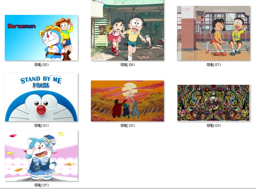 卡通动漫哆啦A梦机器猫儿童房卧室装饰画画芯高清素材图片库