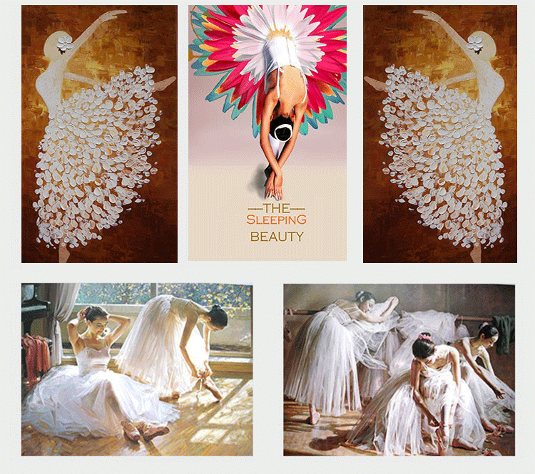 芭蕾舞蹈艺术学校教室练舞房装饰画油画素材高清图库喷绘源文件