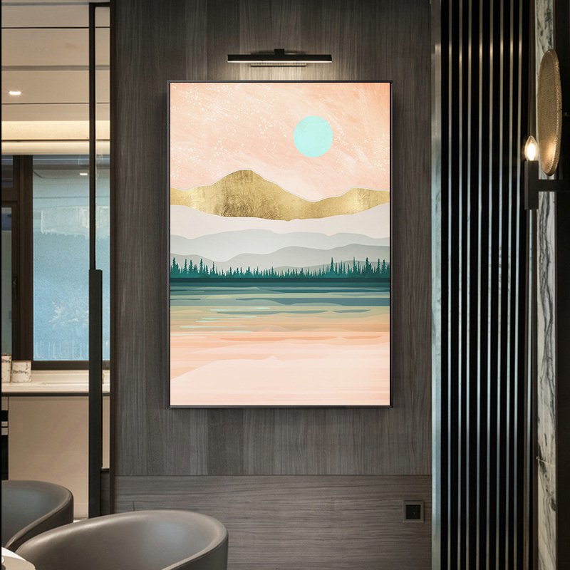 现代轻奢莫兰迪色北欧风抽象装饰画晶瓷画三联画芯高清素材图库