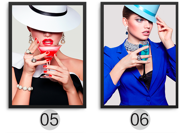 现代轻奢装饰画北欧简约玄关画抽象人物红唇美女餐厅挂画素材