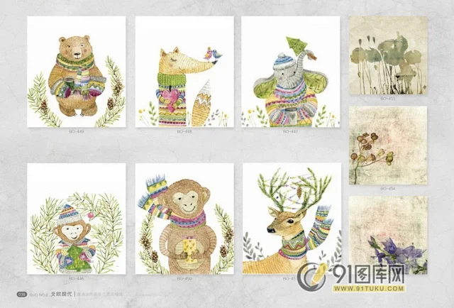 高清装饰画画芯图库第一期 北欧抽像静物建筑客厅装饰画素材