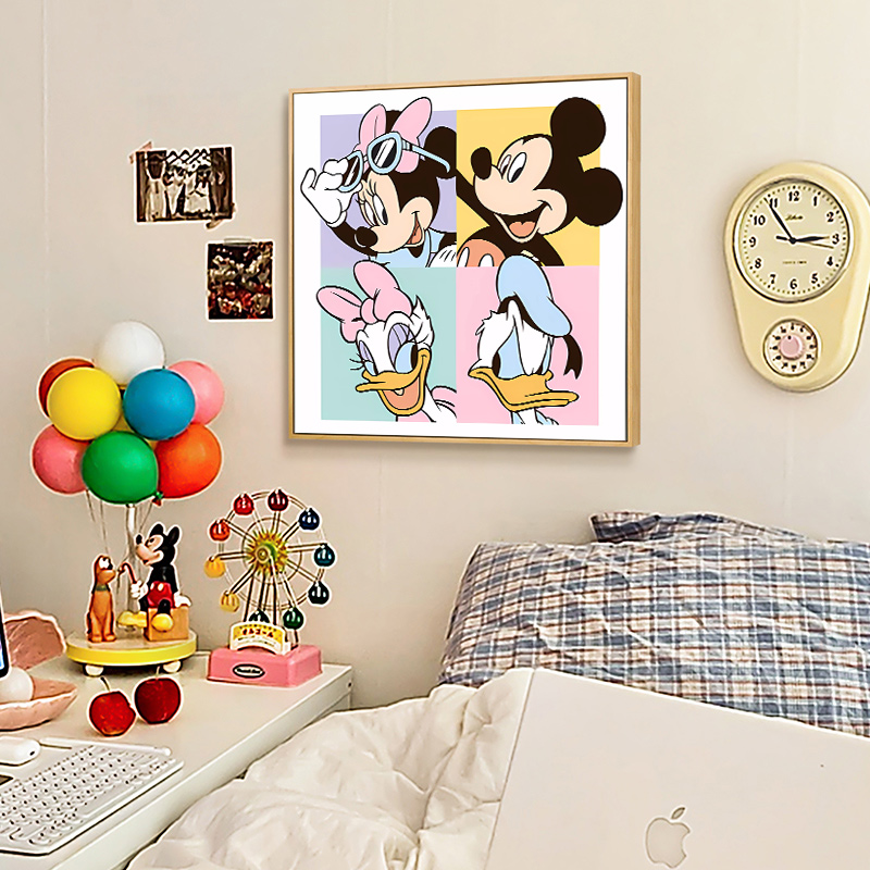 卡通动漫米老鼠米奇米妮书房卧室装饰画餐厅挂画高清素材图片
