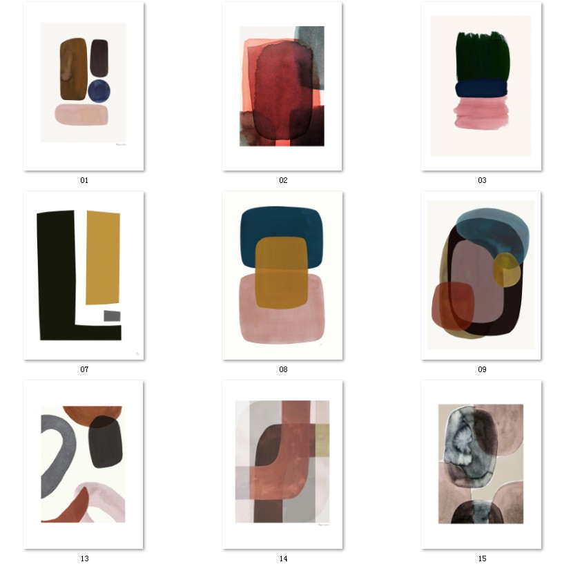 现代简约莫兰迪色块抽象北欧风三联画玄关客厅装饰画素材图库