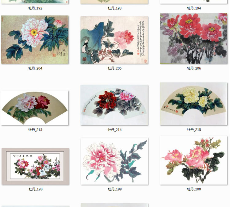 花开富贵牡丹装饰画画芯素材精选图集高清国画绘画花卉图片