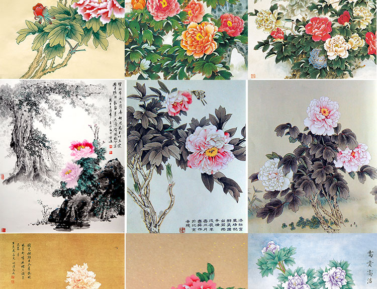 花开富贵牡丹装饰画画芯素材精选图集高清国画绘画花卉图片