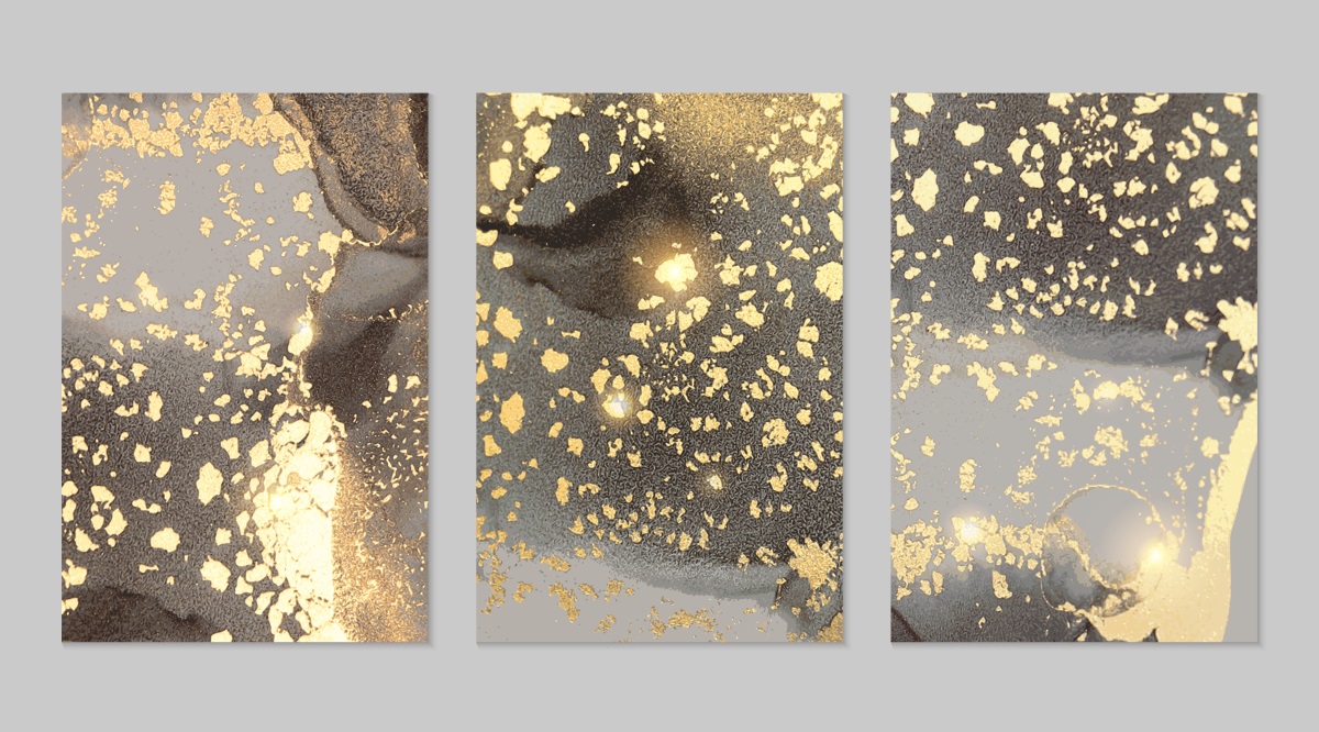 北欧风抽象大理石纹金箔彩色现代简约轻奢装饰画高清素材图库