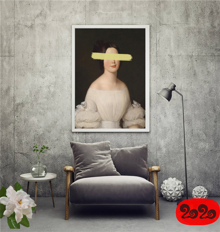 黑白背景装饰画素材高清画芯图库北欧人物动物风景三联画挂画