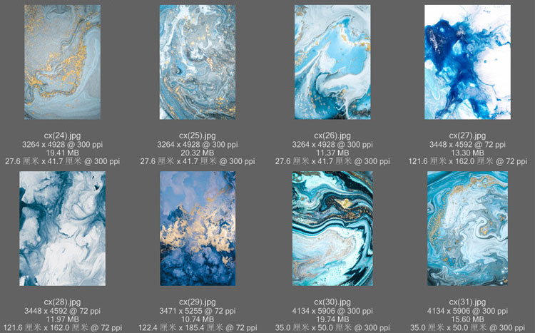 意境蓝色肌理抽象水墨山水大理石纹理背景装饰画高清图设计素材