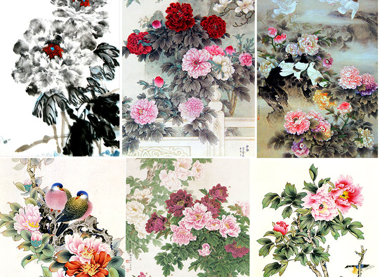 花开富贵牡丹装饰画画芯素材精选图集高清国画绘画花卉图片