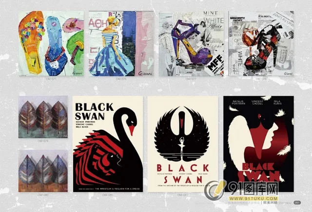 高清装饰画画芯图库第一期 北欧抽像静物建筑客厅装饰画素材