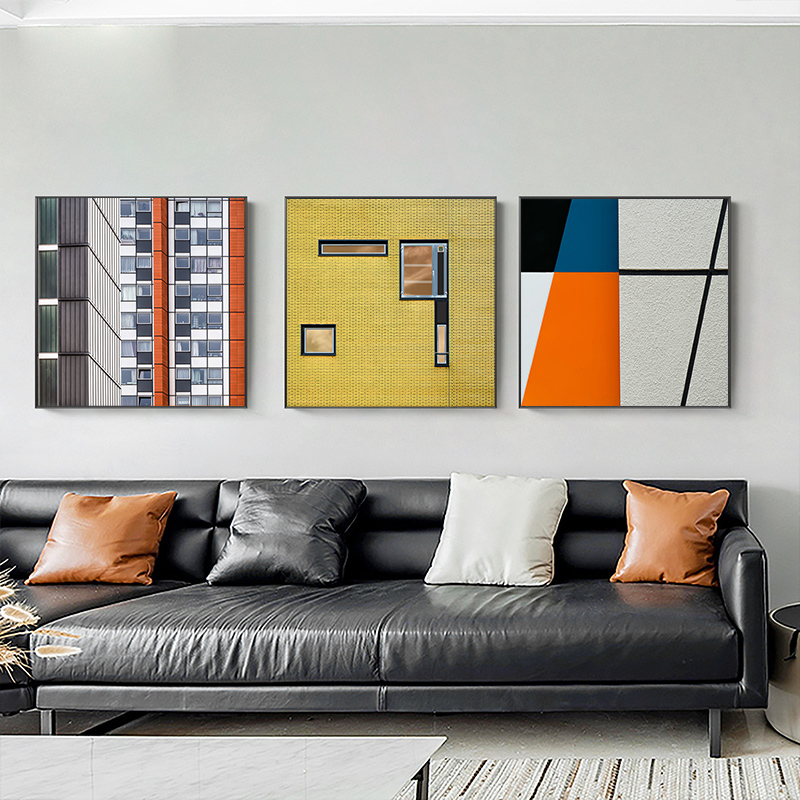 现代简约北欧风工业风莫兰迪色轻奢建筑摄影装饰画画芯高清素材