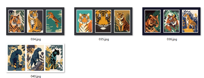 现代简约创意抽象美式北欧风花鸟动物三联画装饰画高清素材图库