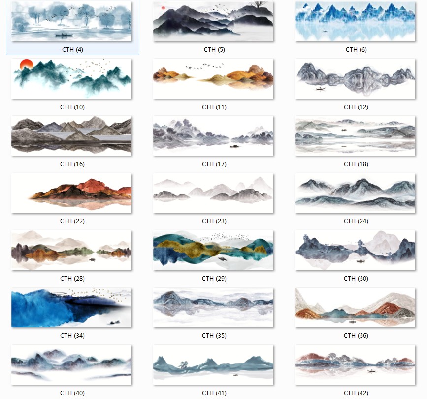 中式水墨山水禅意现代晶瓷画中国风卧室装饰画芯高清素材图库