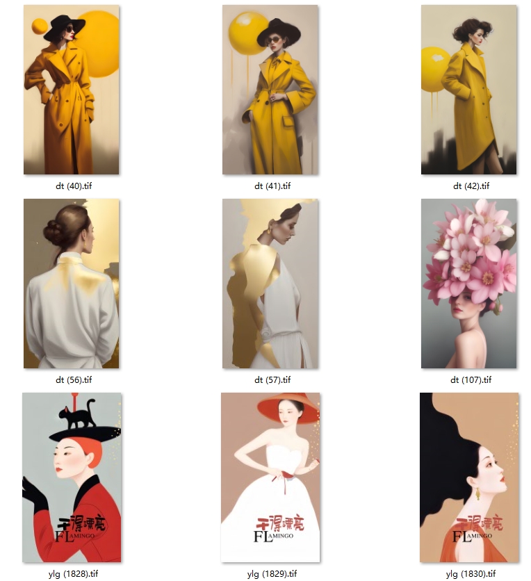 现代轻奢抽象女人女孩美女玄关客厅挂画装饰画画芯高清素材图