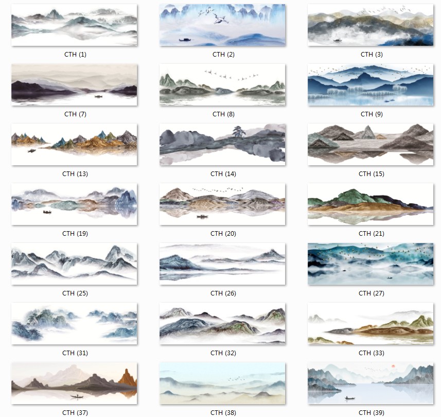 中式水墨山水禅意现代晶瓷画中国风卧室装饰画芯高清素材图库