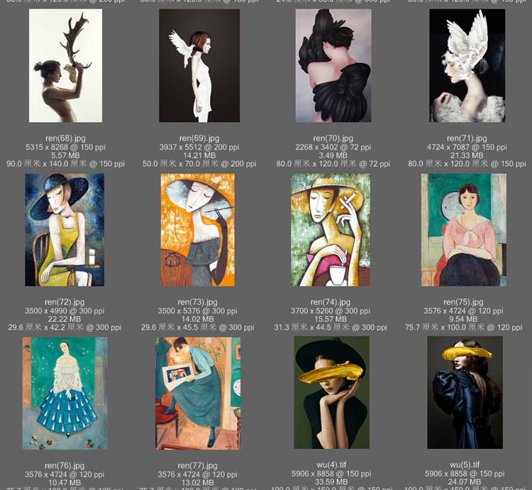 黑白背景装饰画素材高清画芯图库北欧人物动物风景三联画挂画