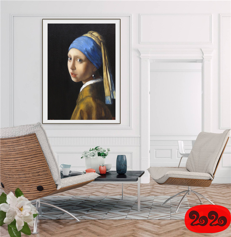 黑白背景装饰画素材高清画芯图库北欧人物动物风景三联画挂画