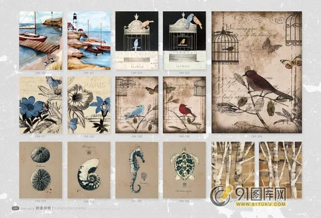 高清装饰画画芯图库第一期 北欧抽像静物建筑客厅装饰画素材