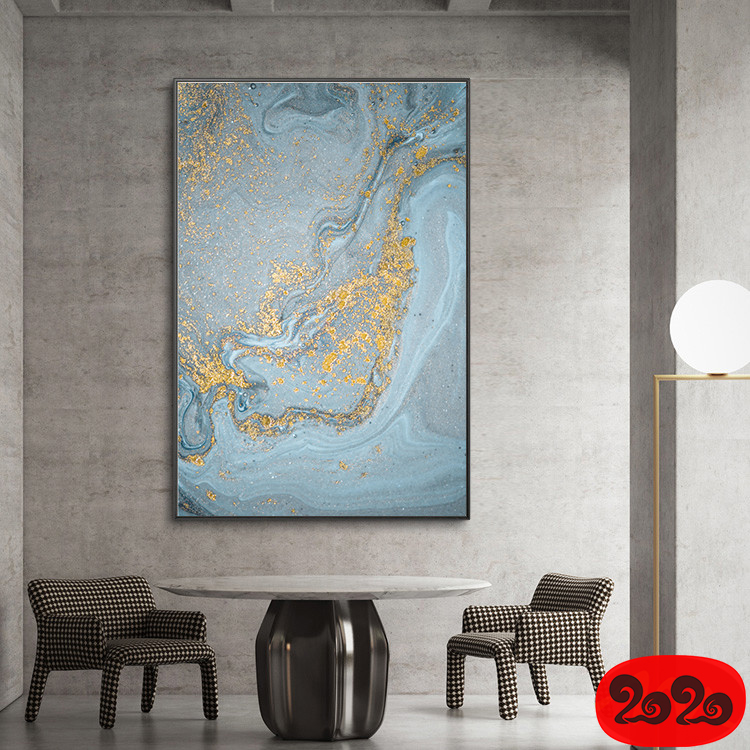 意境蓝色肌理抽象水墨山水大理石纹理背景装饰画高清图设计素材