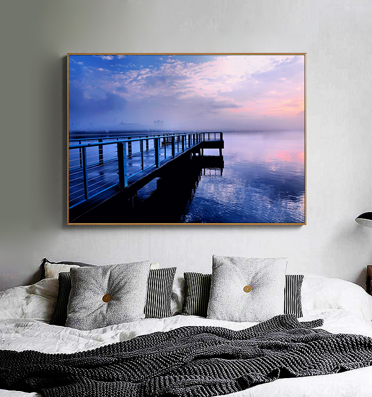 北欧简约大海自然山水风景玄关背景墙装饰画素材画芯电子图库