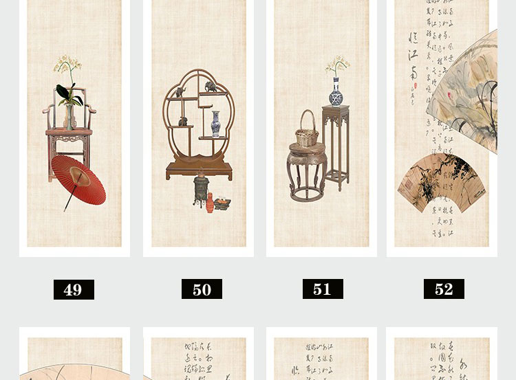 装饰画画芯素材高清新图库现代简约北欧新中式抽象玄关走廊过道