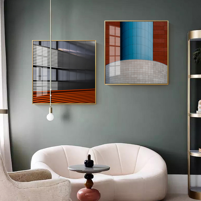 现代简约北欧风工业风莫兰迪色轻奢建筑摄影装饰画画芯高清素材