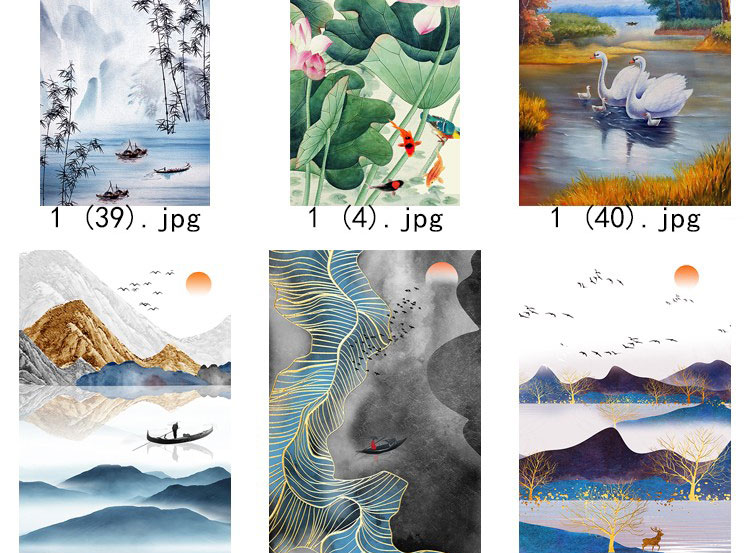 装饰画画芯素材高清新图库现代简约北欧新中式抽象玄关走廊过道