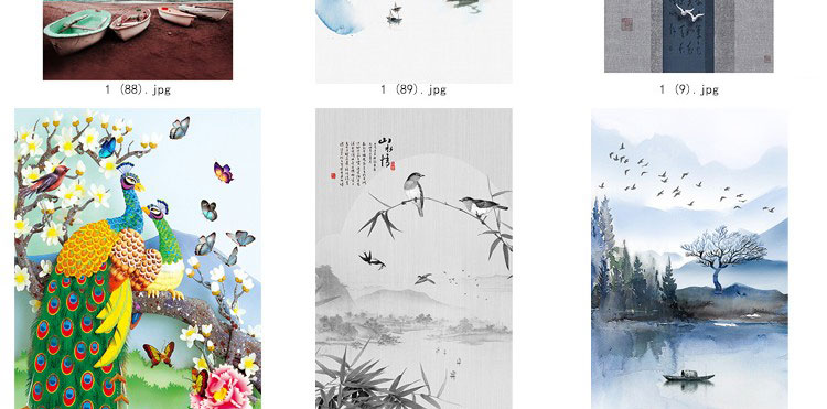 装饰画画芯素材高清新图库现代简约北欧新中式抽象玄关走廊过道