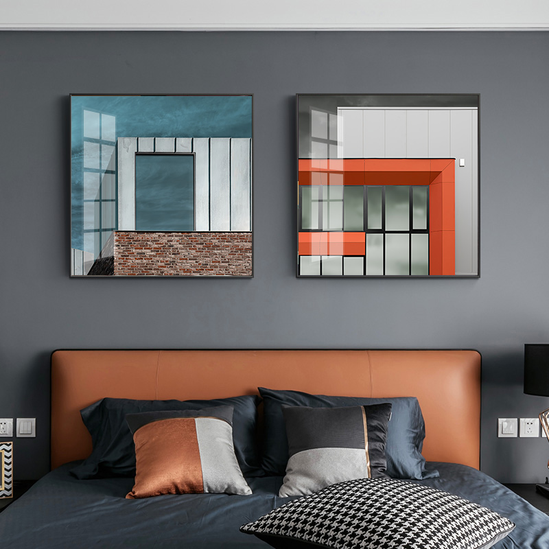 现代简约北欧风工业风莫兰迪色轻奢建筑摄影装饰画画芯高清素材