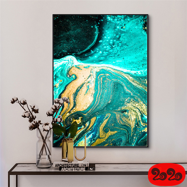 意境蓝色肌理抽象水墨山水大理石纹理背景装饰画高清图设计素材