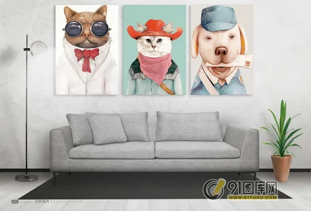 高清装饰画画芯图库第一期 北欧抽像静物建筑客厅装饰画素材