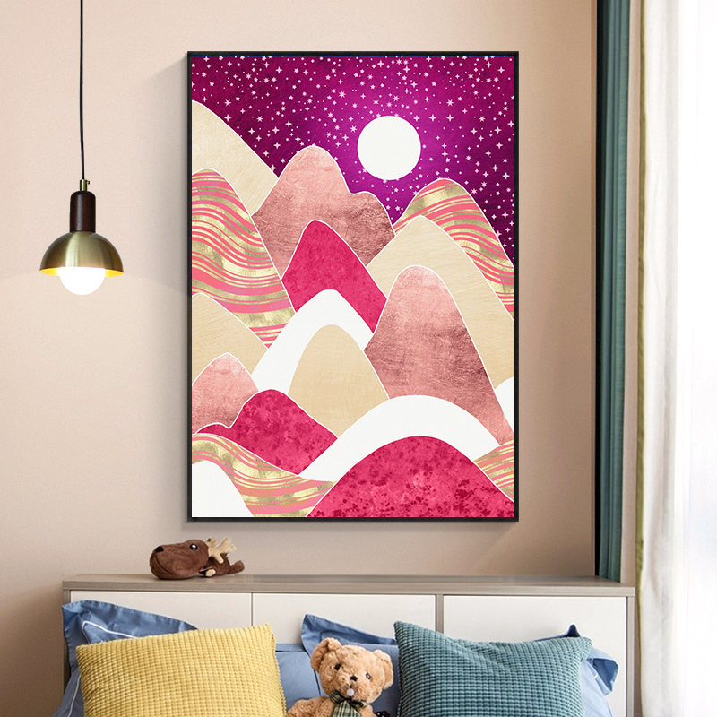 现代轻奢莫兰迪色北欧风抽象装饰画晶瓷画三联画芯高清素材图库