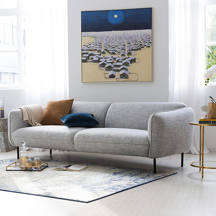 现代简约客厅家居场景图库北欧风装饰画效果图挂画背景墙样机