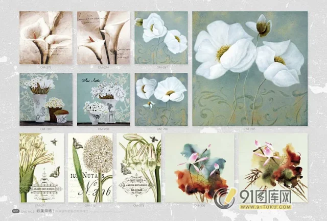 高清装饰画画芯图库第一期 北欧抽像静物建筑客厅装饰画素材