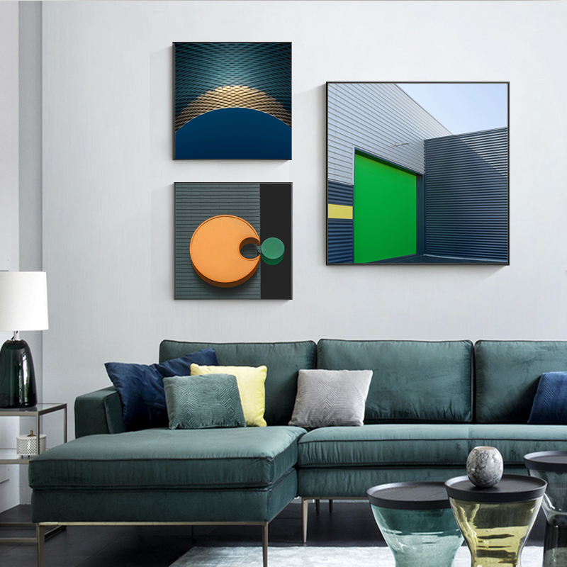 现代简约北欧风工业风莫兰迪色轻奢建筑摄影装饰画画芯高清素材