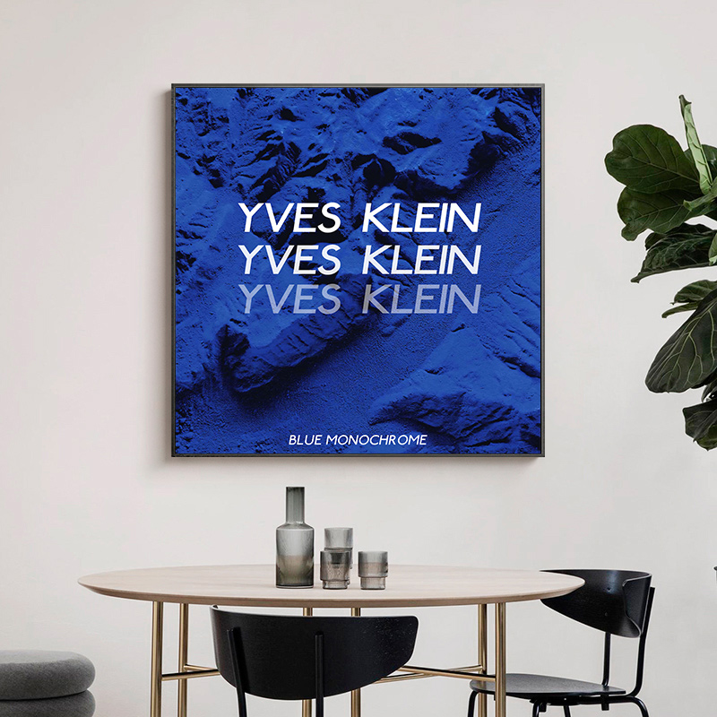 现代轻奢9D立体感艺术爱马仕橙克莱因蓝客厅装饰画芯素材图库