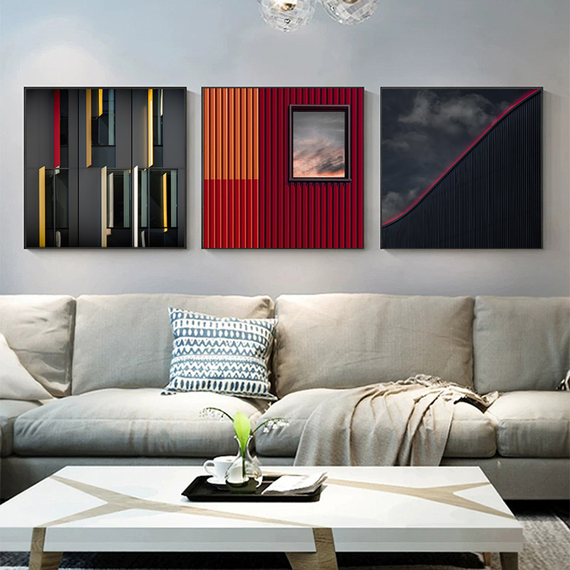 现代简约北欧风工业风莫兰迪色轻奢建筑摄影装饰画画芯高清素材