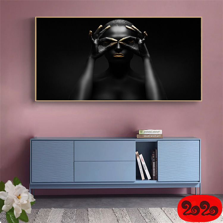 黑白背景装饰画素材高清画芯图库北欧人物动物风景三联画挂画