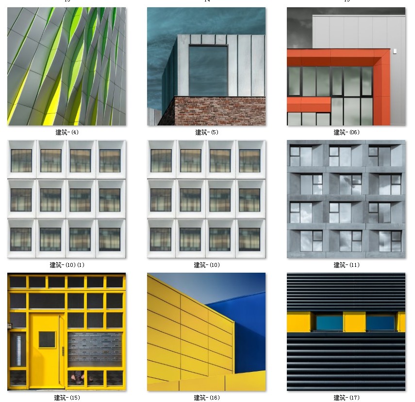 现代简约北欧风工业风莫兰迪色轻奢建筑摄影装饰画画芯高清素材