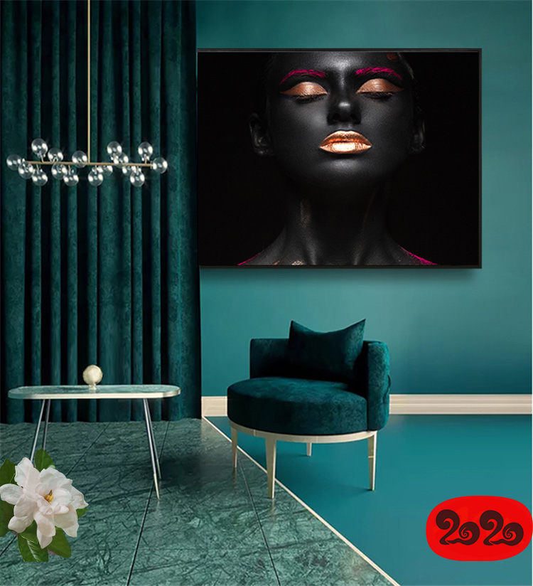 黑白背景装饰画素材高清画芯图库北欧人物动物风景三联画挂画