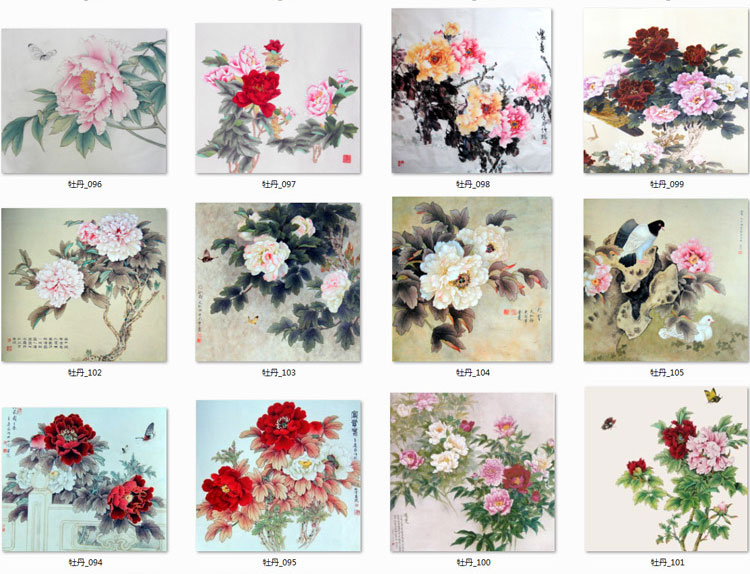 花开富贵牡丹装饰画画芯素材精选图集高清国画绘画花卉图片